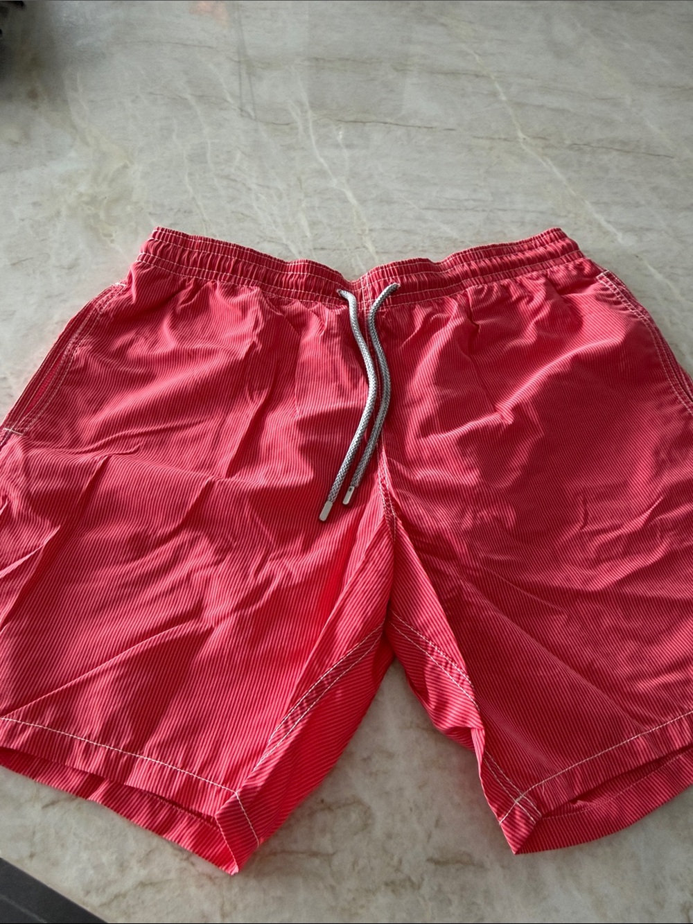 Vilebrequin Coral-Red Swim Trunks with Drawstring